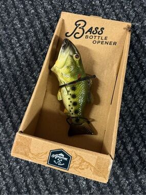 Bass Fish Bottle Opener in Green and Yellow